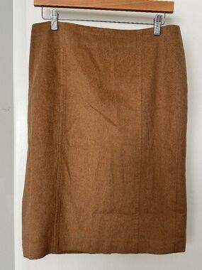 Talbots Sz 8 Petite Skirt 100% Camel Hair Italian Fabric Luxury Old Money Career